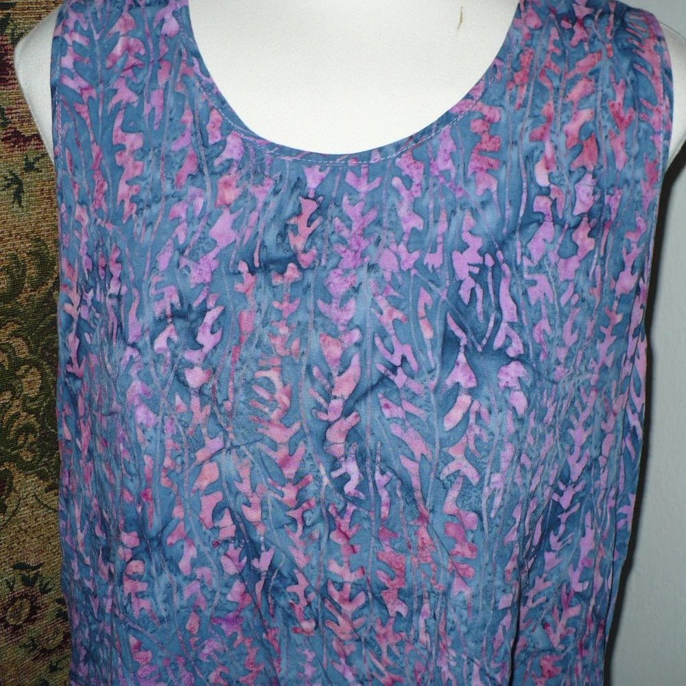 Go Fish Beach Pool Cover Up Dress Large blue pink